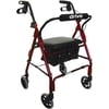 Drive Go-Lite Deluxe Aluminum Rollator, Padded Seat, 6" Casters with Loop Locks