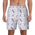 thumbnail image 3 of Uemuo Lavender Flowers Pattern Mens Swim Trunks Quick Dry Board Shorts with Mesh Lining, Stretch Beach Shorts Quick Dry No-Chafing Board Shorts-X-Large, 3 of 9