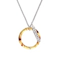 thumbnail image 2 of Delight Jewelry Acrylic 1 1/2" Ring with 4mm Crystal Mixed Brown and Yellow Silvertone Sisters Best Friends Forever Bar Charm Necklace, 23", 2 of 4