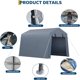 thumbnail image 4 of Outdoor almacenamiento shed (6x6 ft) - portable carport con roll-up ventilated zipper door y windows, gray, 4 of 8