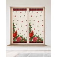 thumbnail image 2 of Christmas Cardinal Window Privacy Film Stained Glass Window Film Decorative Windows Cover Static Windows Cling for Glass Door Winter Xmas Poinsettia Holly on Linen Stickers for Bathroom 23.6"x59", 2 of 7