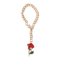 Unique Bargains 1 Pc Rose Cup Chain Water Cup Pendant Red Alloy