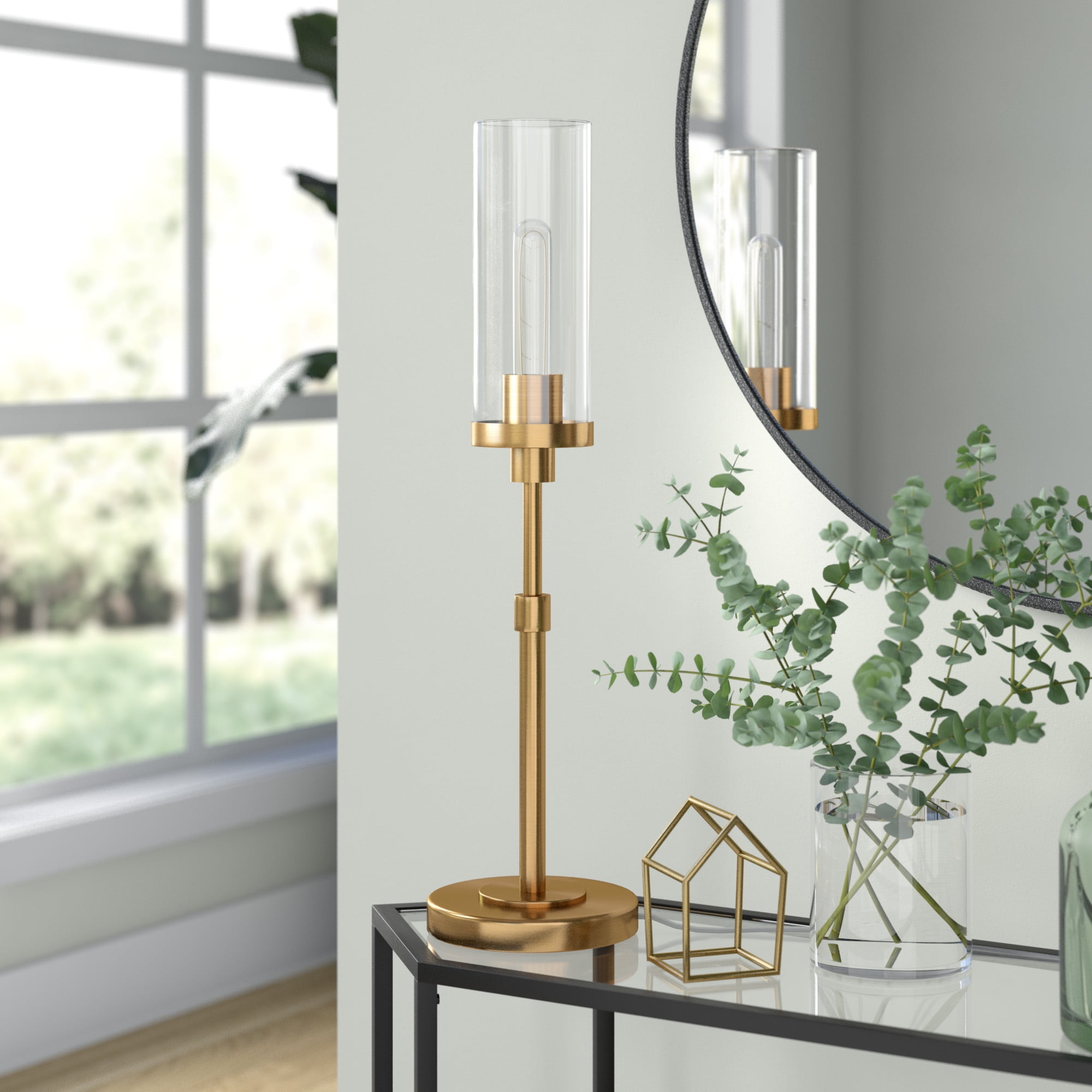Evelyn&Zoe Frieda 26.68" Table Lamp with Glass Shade
