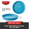 thumbnail image 2 of Bruntmor 10"" Blue Ceramic Pie Pans Set 4, 2 of 8