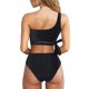 thumbnail image 2 of Trajes de baño de dos piezas de corte alto con lazo de bikini de talle alto de un hombro para mujer (XL) JFHHH pequeña, 2 of 5