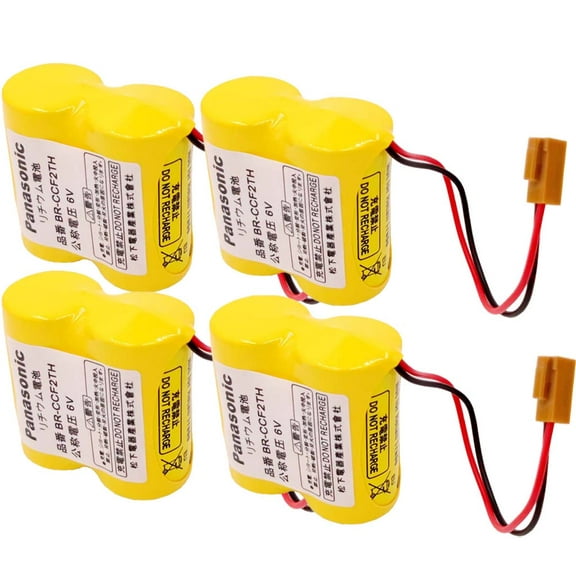 4 Pcs BR-CCF2TH 6V 5000mah Battery with Brown Plug for Fanuc A98L-0001-0902/A98L-0031-0006 PLC Back-Power Non-Rechargeable
