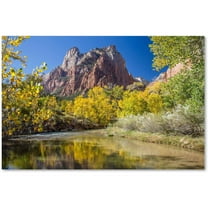 Trademark Fine Art "Zion Autumn" Canvas Art by Pierre Leclerc
