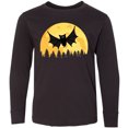 thumbnail image 3 of Inktastic Halloween Bat with Moon Long Sleeve Youth T-Shirt, 3 of 5