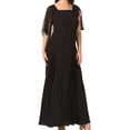 thumbnail image 4 of Sakkas Niam Women's Maxi Capelet Long Dress Celtic Medieval Renaissance Adjustable - Black - L/XLP, 4 of 5