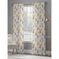thumbnail image 4 of Vintage Flowers Sheer Curtains 108 Inch Long 2 Panels, Blue Pink Yellow Flower Farm Plant Country Light Filtering Rod Pocket Semi Sheer Curtains, Sheer Voile Drapes for Living Room Bedroom, 52"x108", 4 of 5
