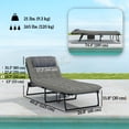 thumbnail image 3 of Outsunny Folding Lounge Chair w/ Cushion, Reclining Tanning Chair, Grey, 3 of 10