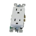 thumbnail image 1 of 15 Amp 125v, 5-15R, Decora Duplex Receptacle Outlet, White, 1 of 2