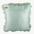 thumbnail image 3 of The HomeCentric Euro Pillow Covers, Decorative Mint Green Euro Shams Pack of 2, 26x26 inch (65x65 cm) Satin Euro Size Pillow Shams, Solid Color, Ruffles, Euro Size Pillowcases - Mint Green Ruffles, 3 of 3