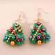 thumbnail image 1 of Collar con colgante de estrella de campana de copo de nieve de árbol de Navidad único para mujeres y niñas, Gargantilla de joyería para niños, cuerda de Navidad, regalo de Año Nuevo, rojo y verde, 1 of 4