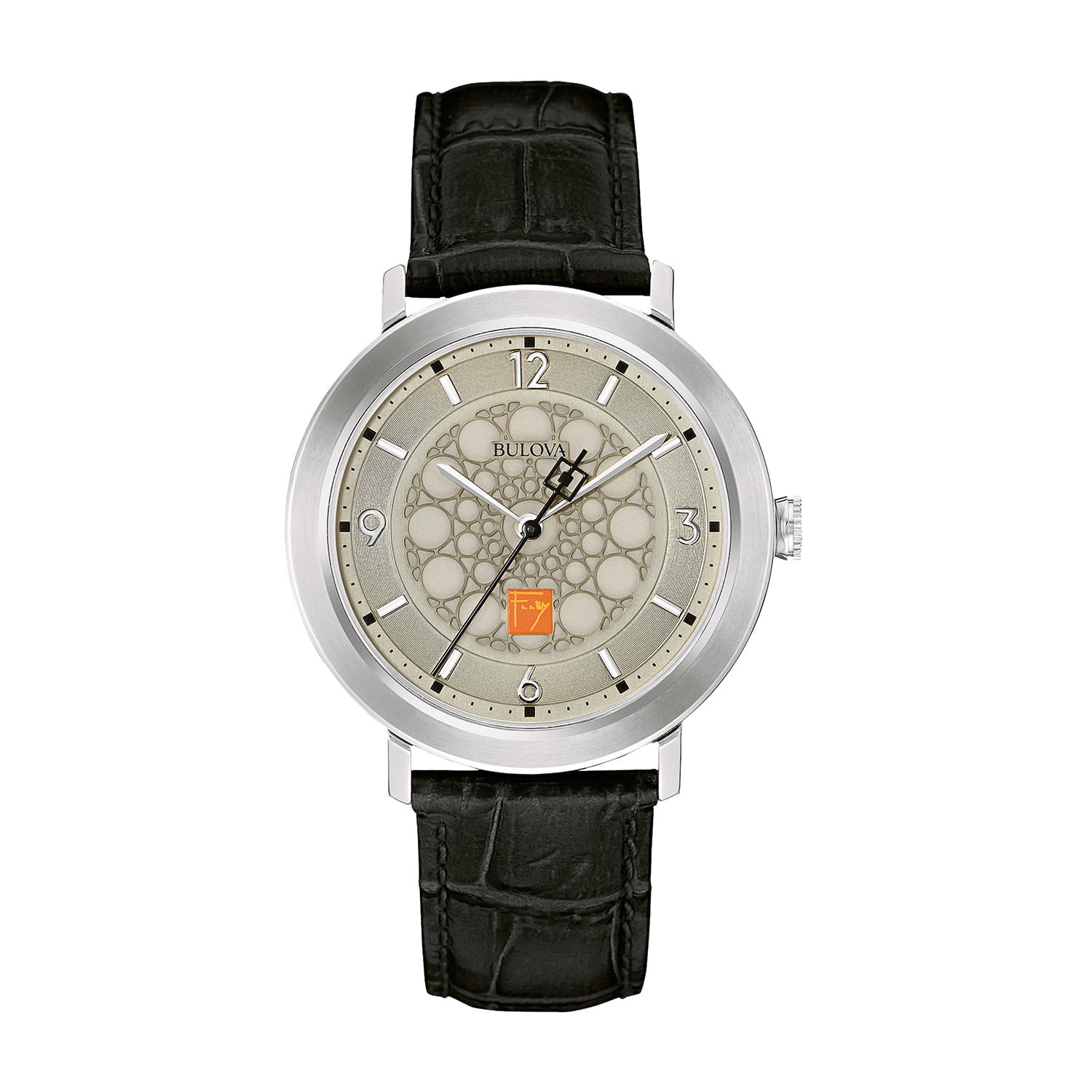 Bulova - Bulova Men's Stainless Steel Case and Black Leather Strap