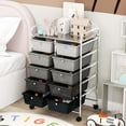thumbnail image 3 of Costway 10-Drawer Storage Cart Utility Rolling Trolley Kitchen Organizer Black Gradient, 3 of 10