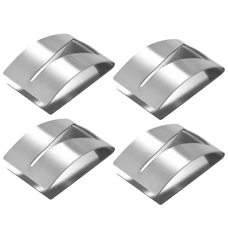 

4 Pieces Adhesive Towel Holder Stainless Steel Kitchen Dish Towel Wall Mount Non-Drilling