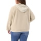 thumbnail image 3 of Chaqueta de forro polar con capucha para mujer GRACE & GRANDEUR, talla grande, de manga larga, con botones, abrigo casual de teddy con bolsillos, 3X beige, 3 of 5