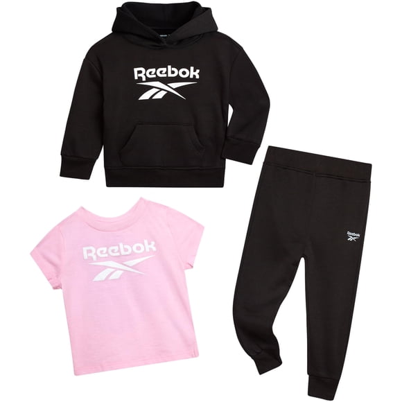 Conjunto deportivo Reebok de 3 piezas para niñas pequeñas, talla 6X