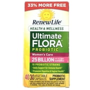 Renew Life Adult Probiotic - Health & Wellness Ultimate Flora Women's Care Probiotic Supplement - 25 Billion - 40 Vegetable Capsules