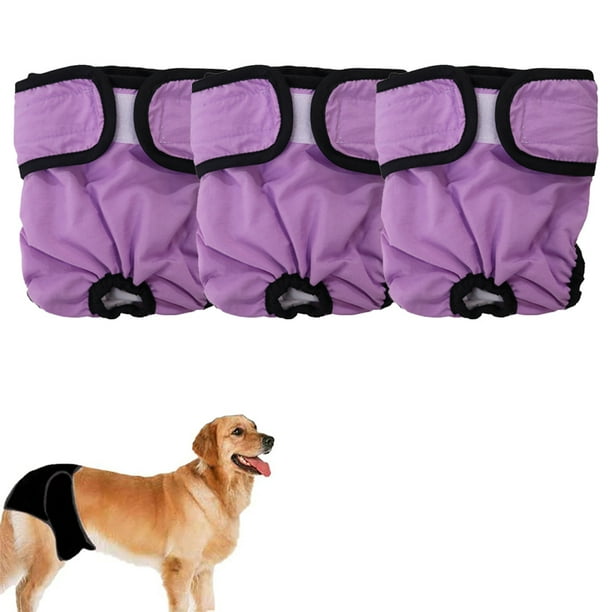 3 x Dog Nappies for Female Dogs, Adjustable Washable Dog Nappies, Wrap