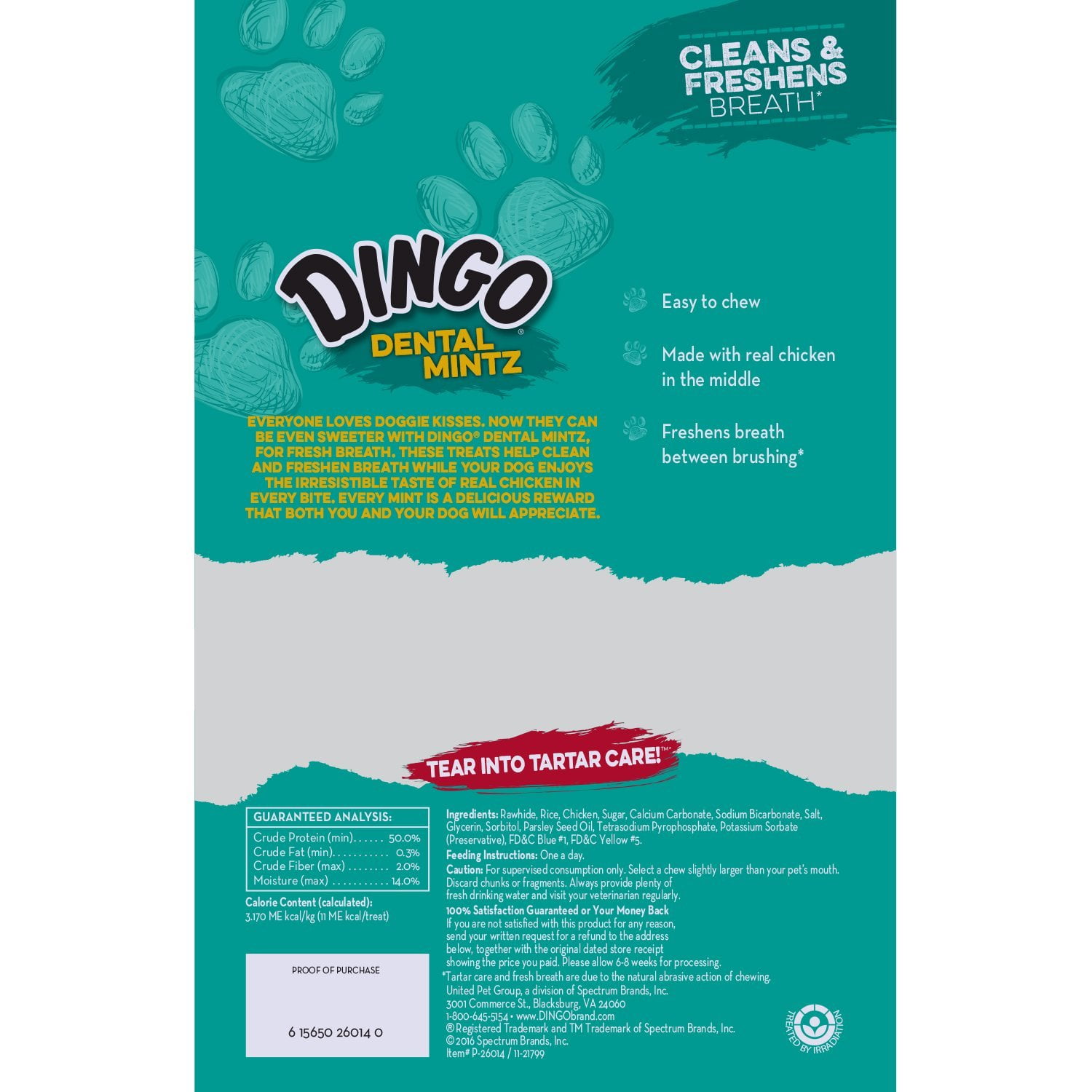 Dingo Dental Mintz 30 Count Cleans And Freshens Breath Rawhide Chew For All Dogs Walmart