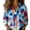 Multicolor 1, variant on QASIEATN Tops for Women Graphic Tees Casual Button Down V Neck Long Sleeve Shirts Ladies Summer Tops
