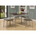 thumbnail image 1 of Monarch Specialties Cappuccino/Silver Metal Dining Set, 1 of 3
