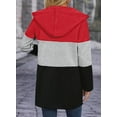 thumbnail image 6 of Women's Color Block Zip Up Hooded Jacket - Long Sleeve Loose Fit Longline Sweatshirt for Casual Fall Wear, 6 of 8