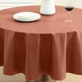 thumbnail image 5 of Home Bargains Plus Burnt Orange Café Hotel 70 inch Round Vinyl Dining Tablecloth with Flannel Backing, 5 of 9