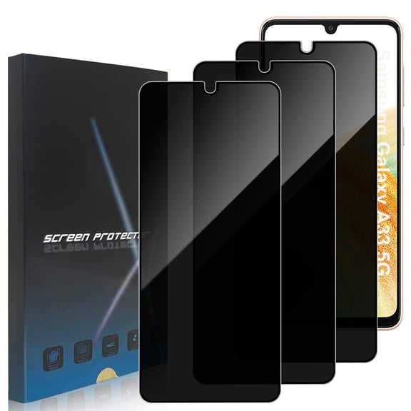 ZYQEEE Privacy Screen Protector Tempered Glass for Samsung Galaxy A33 5G - Scratch Resistant Protective Film - Easy Installation Edge to Edge Protection - Bubble Free
