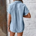 thumbnail image 3 of TINZ Chemise à Manches Chauve-Souris Boutonnée Unie à la Mode et Décontractée pour Dames, Manches Courtes, Automne, pour Femmes, Tunique de Baseball à Manches Longues pour Femmes, 3 of 4