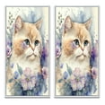 thumbnail image 2 of Designart "Little Kitten Amidst Colorful Flowers III" Animals Cat Framed Wall Art Set Of 2 - Children's Art Grey Framed Canvas Set For Living Room Decor, 2 of 6