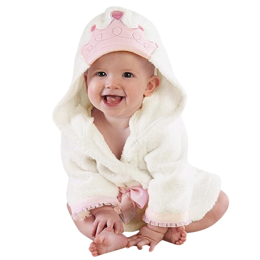 XZNGL Vetements Bebe pour Filles Bebe Garcons Filles Enfants Couronne de Peignoir Impression Serviette a Capuche Pyjama Vetements Bebe Serviette a Capuche Bebe Filles Vetements Bebe Garcons Vetements ...