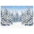 thumbnail image 1 of Fondo de fotografía de invierno con nieve de 210 x 150 cm, copos de nieve, árbol de Navidad, purpurina blanca, B, 1 of 8