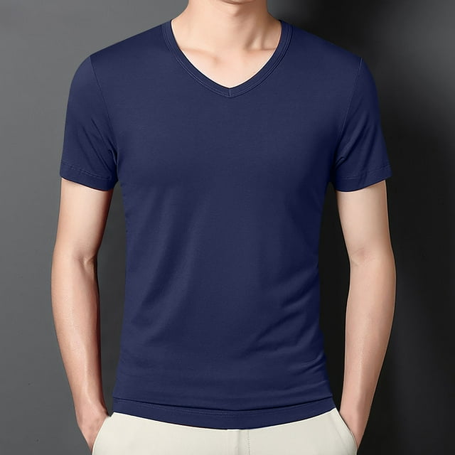 pstuiky camisetas de manga corta para hombre, Camisa/camiseta informal de verano para hombre, con cuello redondo y botones lisos, para uso diario y al aire libre ropa de hombre xxxxl