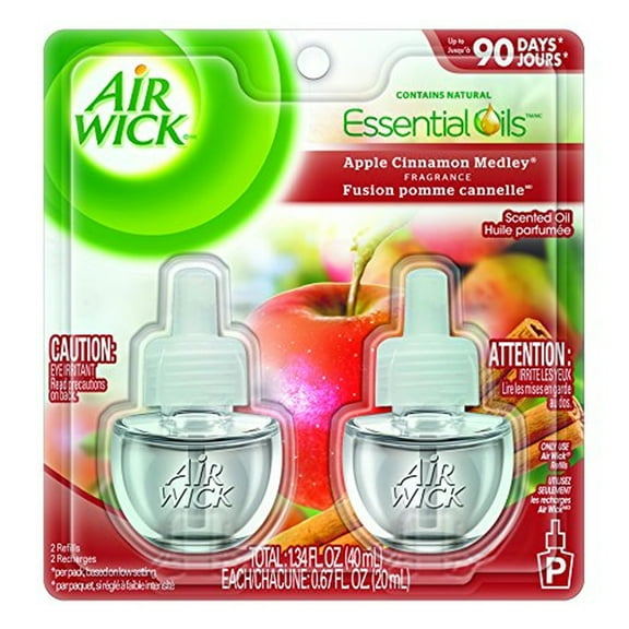 Air Wick Apple Cinnamon Medley Scented Oil 2 Refills (2x0.67oz) Air Freshener (Pack of 6)