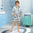 thumbnail image 5 of FORMRS Niños Bathrobe Unisex Hooded Robe Soft Plush Pajamas Sleepwear, Size 7-9T, Winter Village, 5 of 7