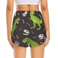 thumbnail image 2 of Lsque Dinosaur Skeleton Printed Women's Running Shorts with Liner Pockets,Elastic Quick Dry Workout Athletic Gym Yoga Shorts,Womens High Waist Shorts-Small, 2 of 9