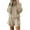 Khaki, variant on Womens Two Piece Sweatsuits Outfits Cotton Loose High Neck Sweatshirt Drawstring Sweat Shorts Sets Pockets Tracksuits (XL, Light Blue)