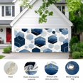 thumbnail image 2 of Navy Blue Marble Garage Door Cover Banner 6 x 13 FT, Gold White Geometric Hexagon Modern Garage Door Curtains Backdrop with Grommets for Indoor Outdoor Wall Party Porch Yard Decorations Background, 2 of 9