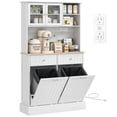 thumbnail image 1 of HOMCOM Armoire de Garde-Manger de Cuisine, Armoire de Rangement avec Station de Recharge, Blanc, 1 of 10