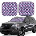 thumbnail image 6 of Kdxio Skull Flower Blue Print 2-Piece Sun Shade Front Windshield - Foldable Car Front Window Sunshades for Most Sedans SUV Truck, 6 of 6