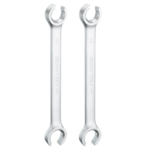 2pcs Flare Nut Metric Wrench 19mm x 22mm High Carbon Steel Nickel Plating
