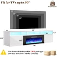 thumbnail image 3 of Merluxy 80" Floating TV Stand with Fireplace, Modern Wall Mounted Entertainment Center, White/Black, 3 of 9