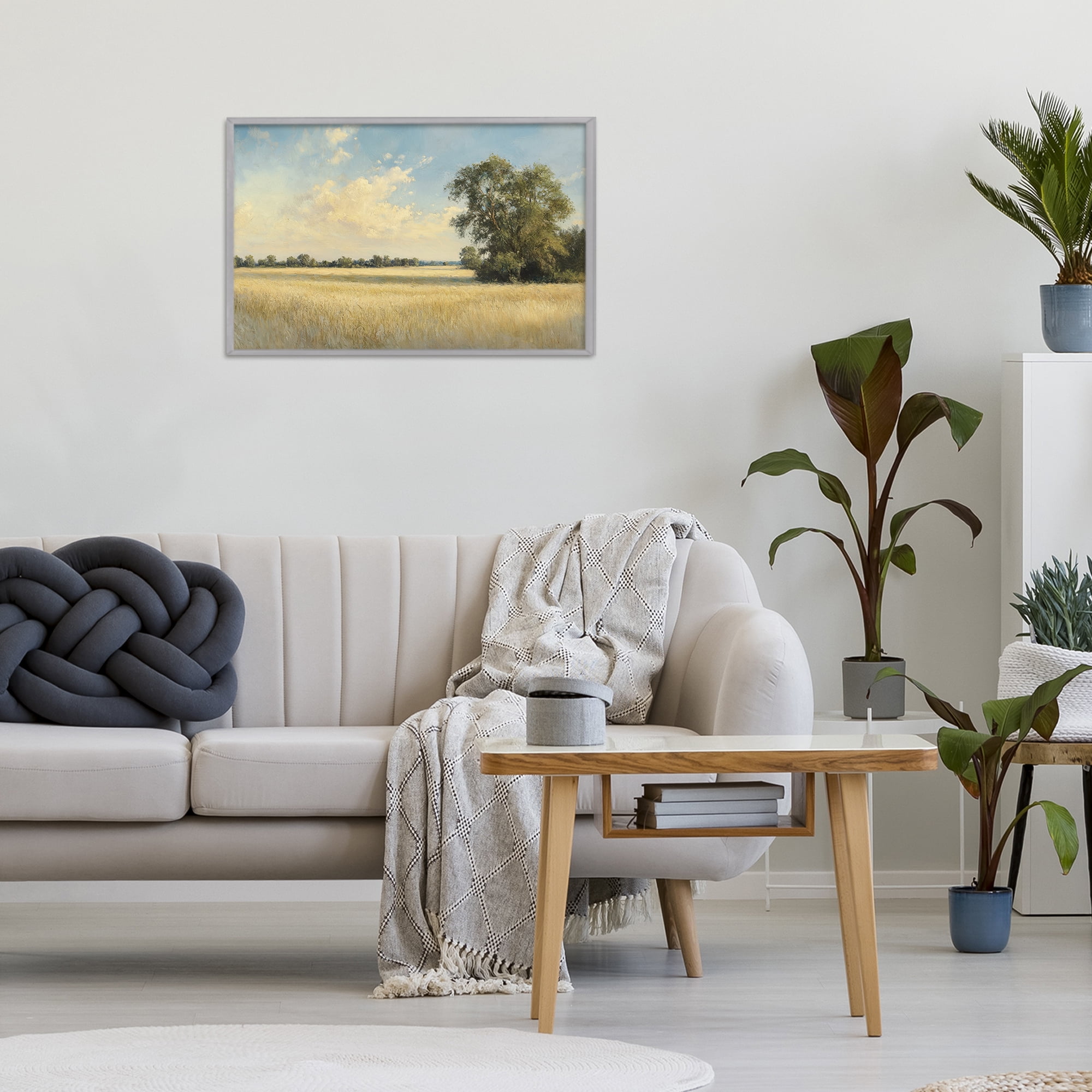 Stupell Industries Serene Wheat Field at Noon Gray Framed Giclee Art, design by Petal Prints Design
