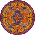 thumbnail image 1 of Unique Loom Calypso Médaillon Floral Zone Tapis 7' 10 x 7' 10 Rond Orange/or, 1 of 1