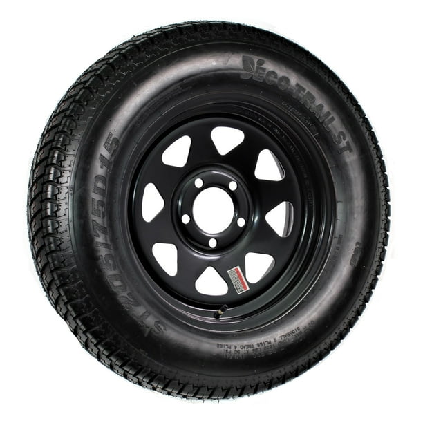 St205 75D15 Trailer Tires
 - Eco Trailer Tire On Rim St205 75d15 15 In Load C 5 Lug Black Spoke Wheel Walmart Com Walmart Com
