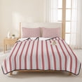 thumbnail image 3 of King Quilt Set 96''x106'', Red Striped Lightweight Summer Bedspread Coverlet Set with 2 Pillow Shams, Red White Stripes Farmhouse Breathable All Season Quilt Bedding for Bedroom/Guest Room, 3 of 9