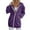 Dark Purple, variant on Women's Mid Length Long Sleeve Hoodie, Solid Color Zip Up Sweatshirt Jacket for Cold Weather, Casual Winter Top with Kangaroo Pocket for Street Style-White